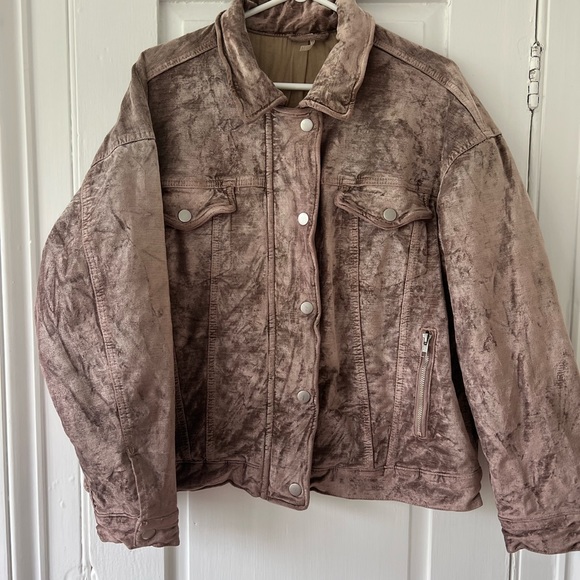 Free people velvet trucker jacket xs/small oversized fit - Picture 3 of 4